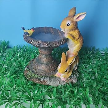 Amazon.co.jp: ガーデンオーナメント うさぎ 置物 LEDライト